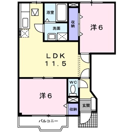 リバーサイドA館の物件間取画像